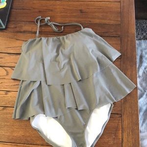 Hermoza layered ruffled one piece swimsuit